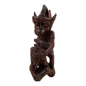 Vintage Ironwood Carving of Hanuman From Bali Indonesia