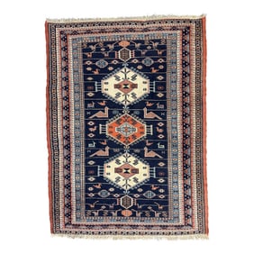 1970s Hand-Knotted Caucasian Rug