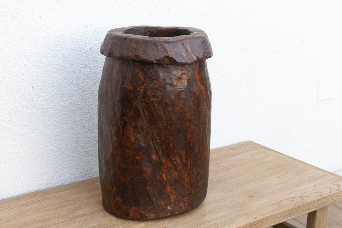 Antique 23" Tall Primitive Naga Vessel - 5