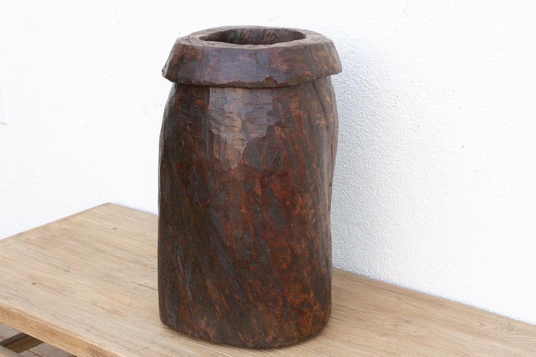 Antique 23" Tall Primitive Naga Vessel - 6