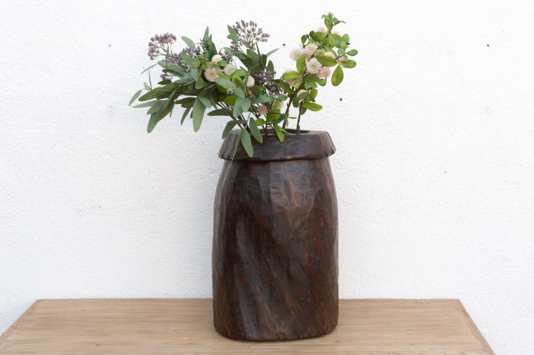 Antique 23" Tall Primitive Naga Vessel - 8