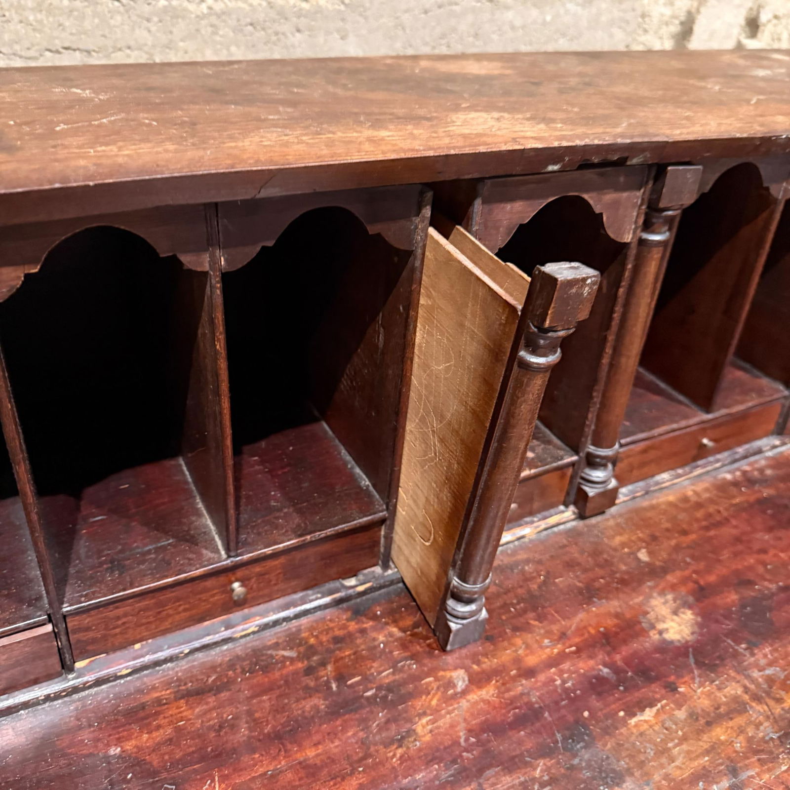 Georgian Mahogany Slant Front Secretary Desk Adam Style Slant-Front Bureau - 2