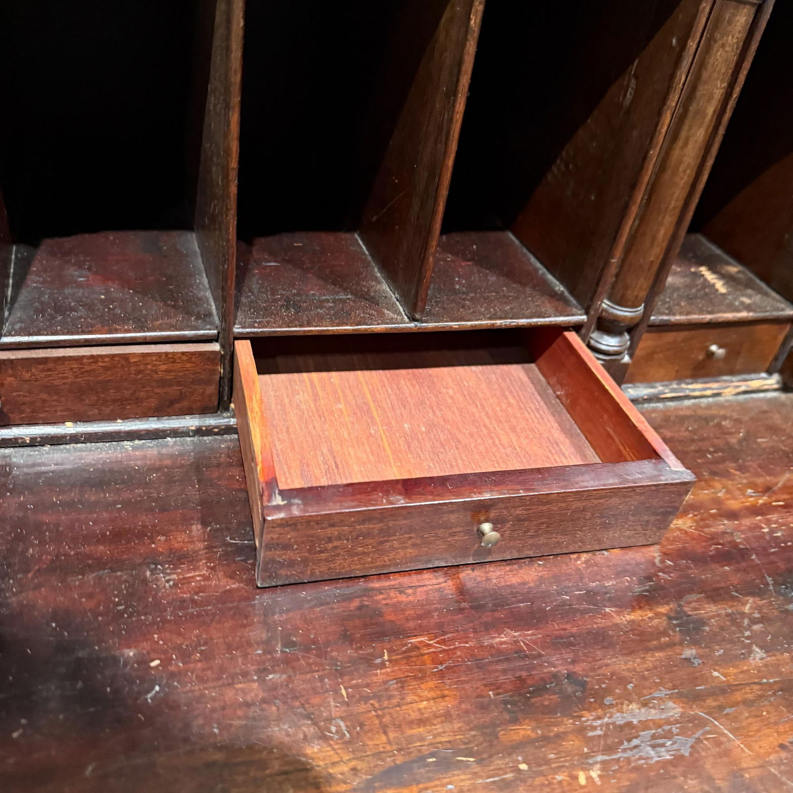 Georgian Mahogany Slant Front Secretary Desk Adam Style Slant-Front Bureau - 3