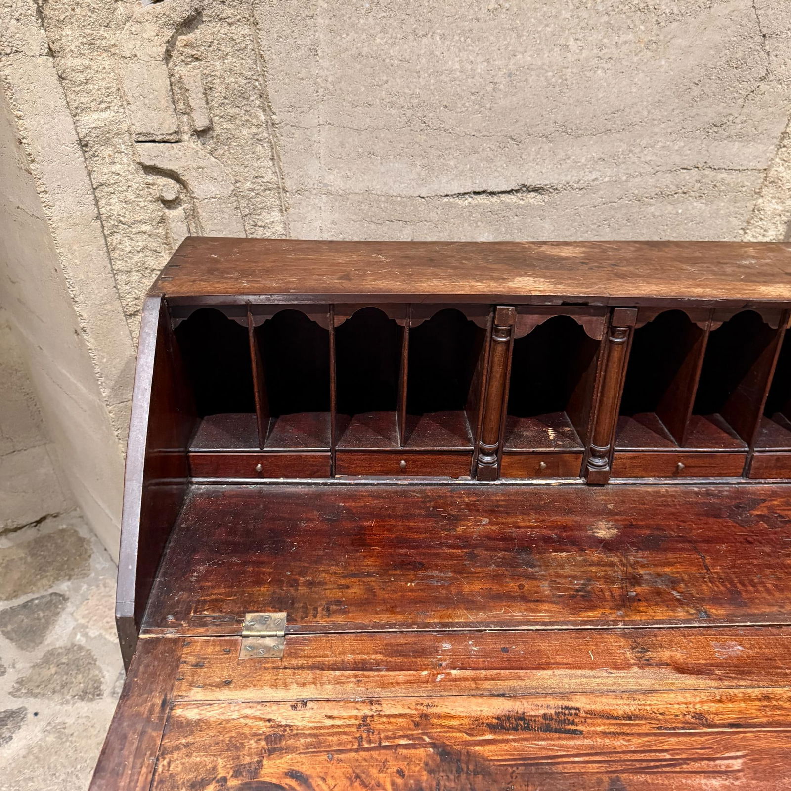 Georgian Mahogany Slant Front Secretary Desk Adam Style Slant-Front Bureau - 5