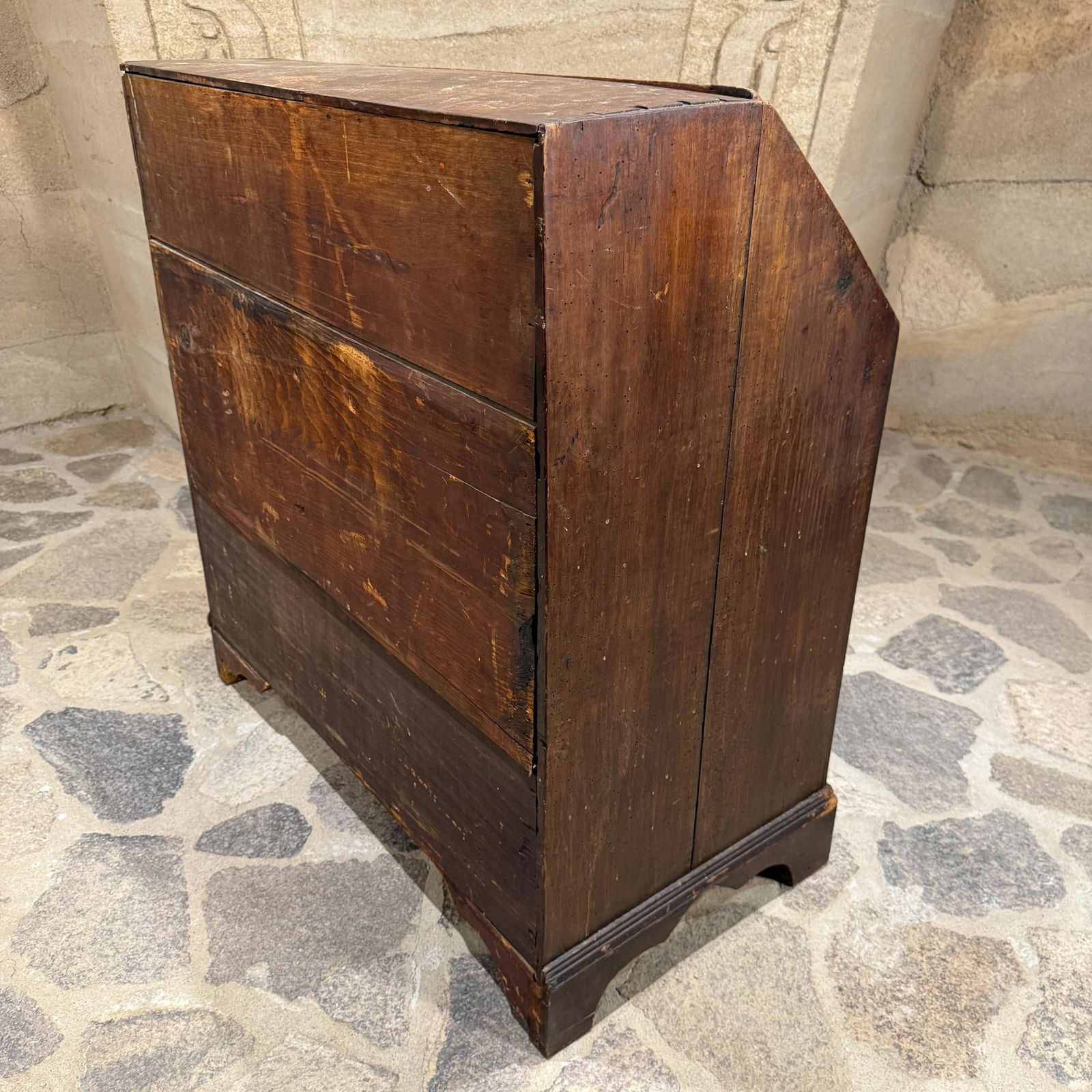 Georgian Mahogany Slant Front Secretary Desk Adam Style Slant-Front Bureau - 9