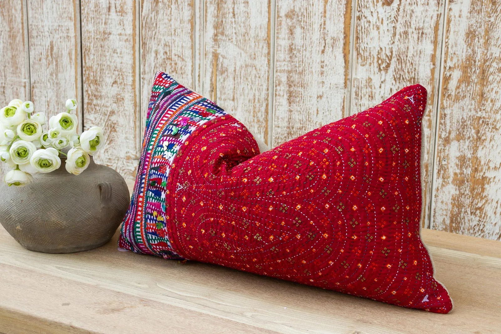 Suta Antique Tribal Grain Sack Pillow - 3