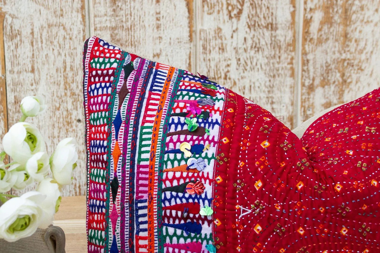 Suta Antique Tribal Grain Sack Pillow - 4