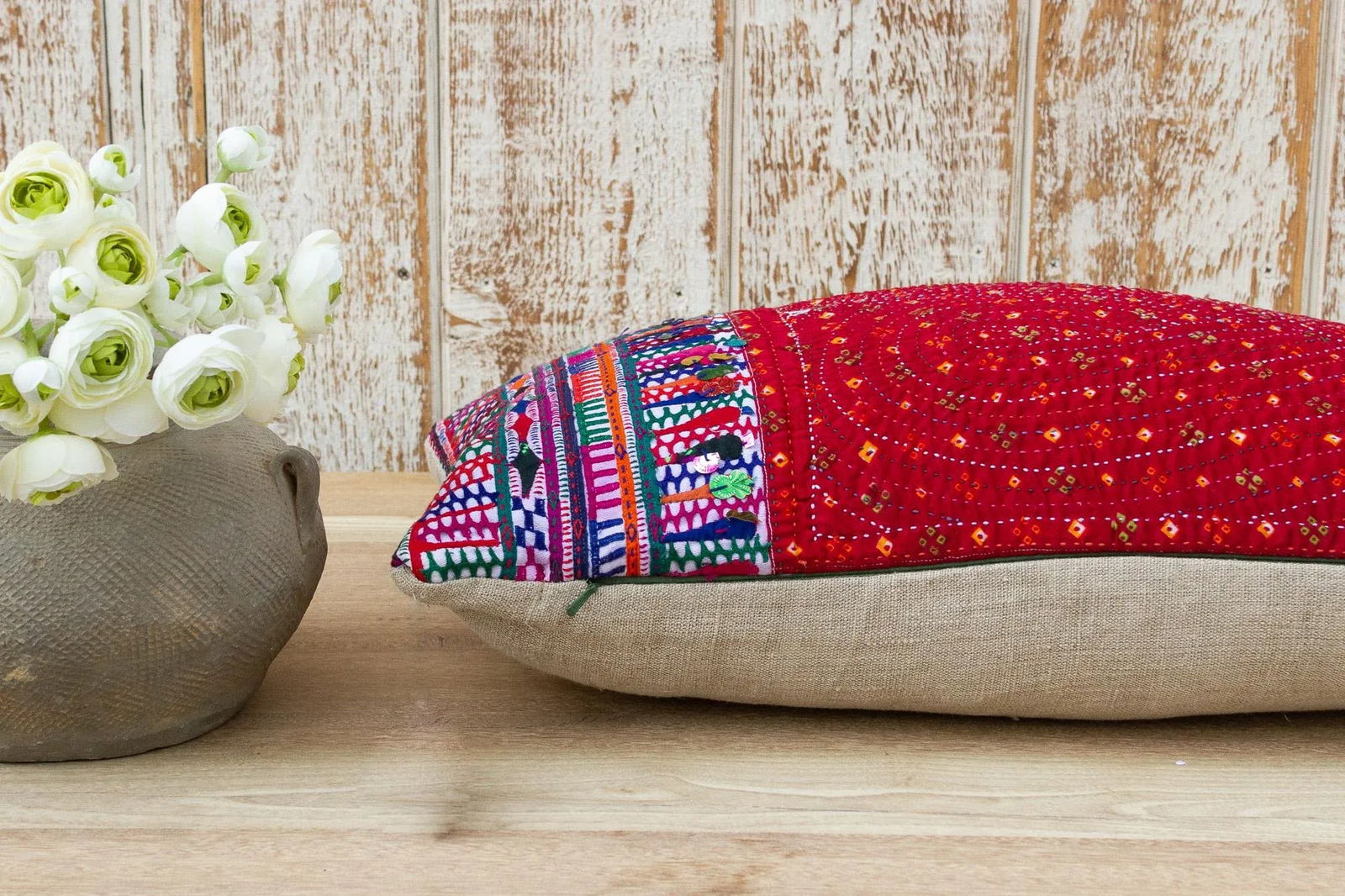 Suta Antique Tribal Grain Sack Pillow - 7