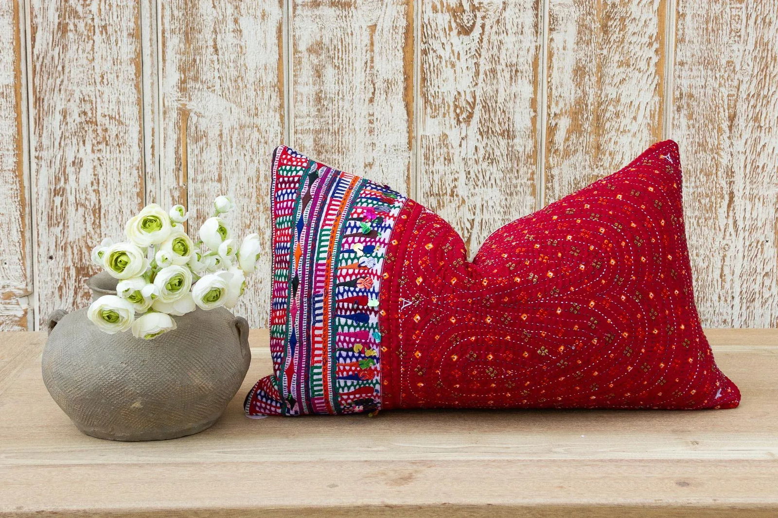 Suta Antique Tribal Grain Sack Pillow - 9