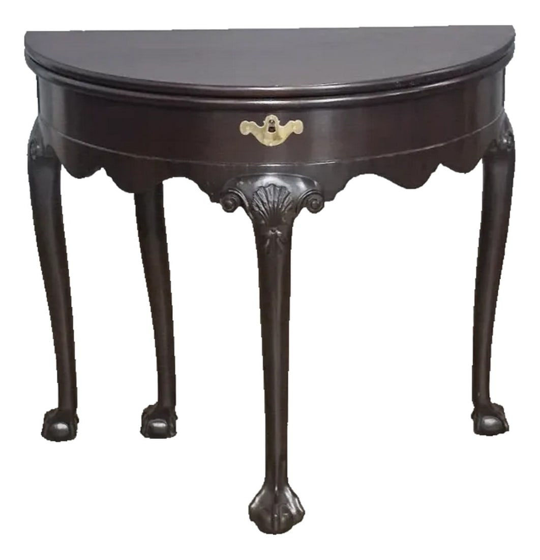 Late 20th Century Kittinger Williamsburg Mahogany Hall Table Game Table Cw 156 Claw & Ball (1 of 12)