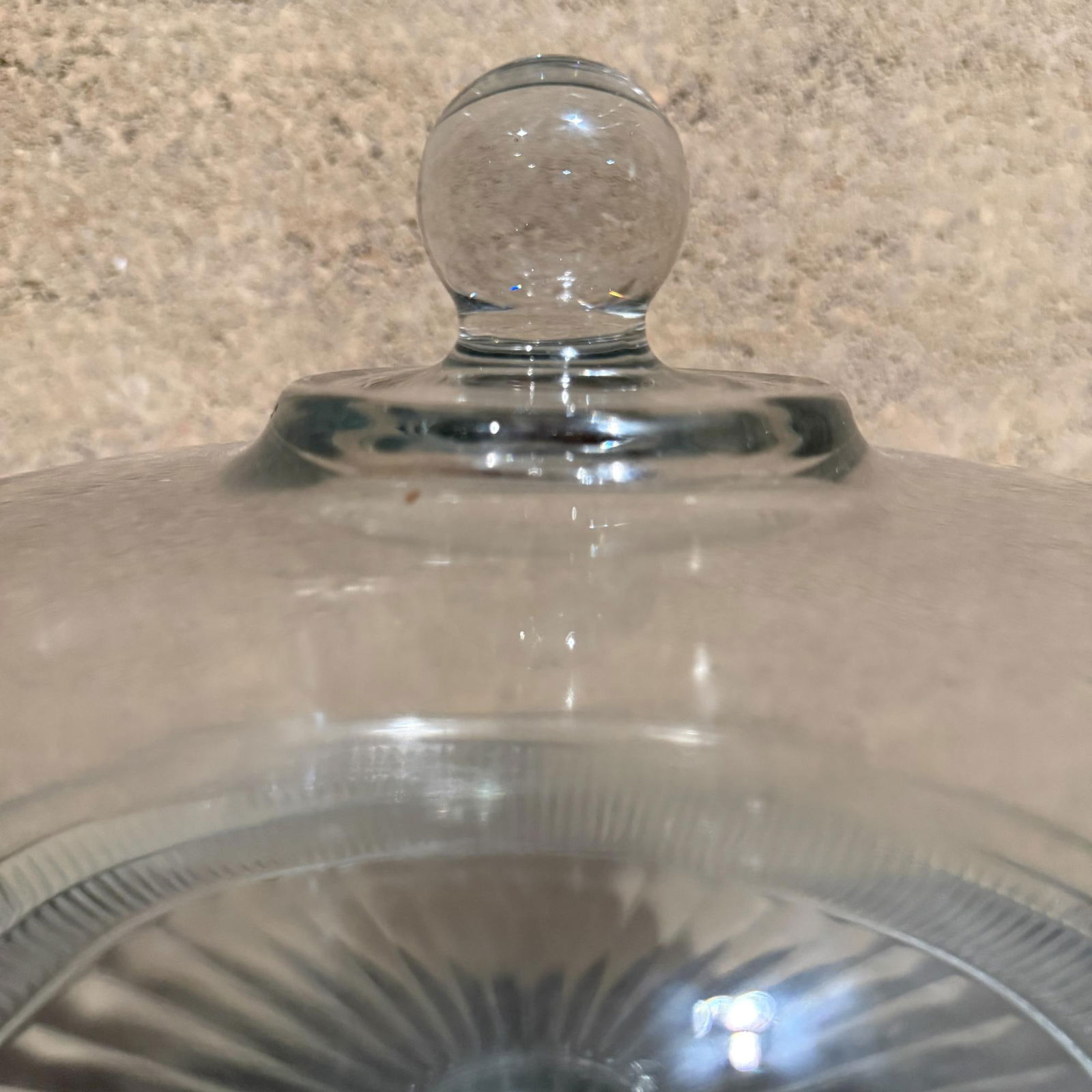 Vintage Modern Glass Cake Stand With Dome - 2