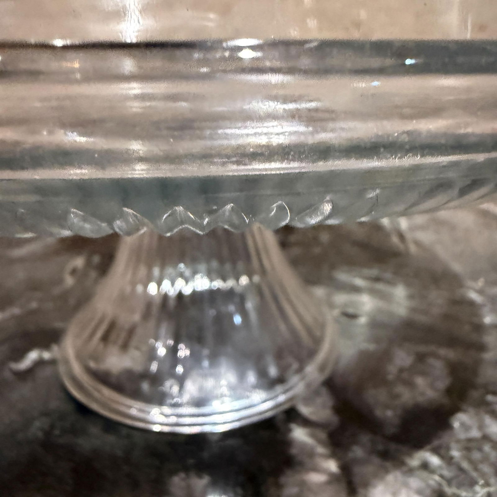 Vintage Modern Glass Cake Stand With Dome - 3