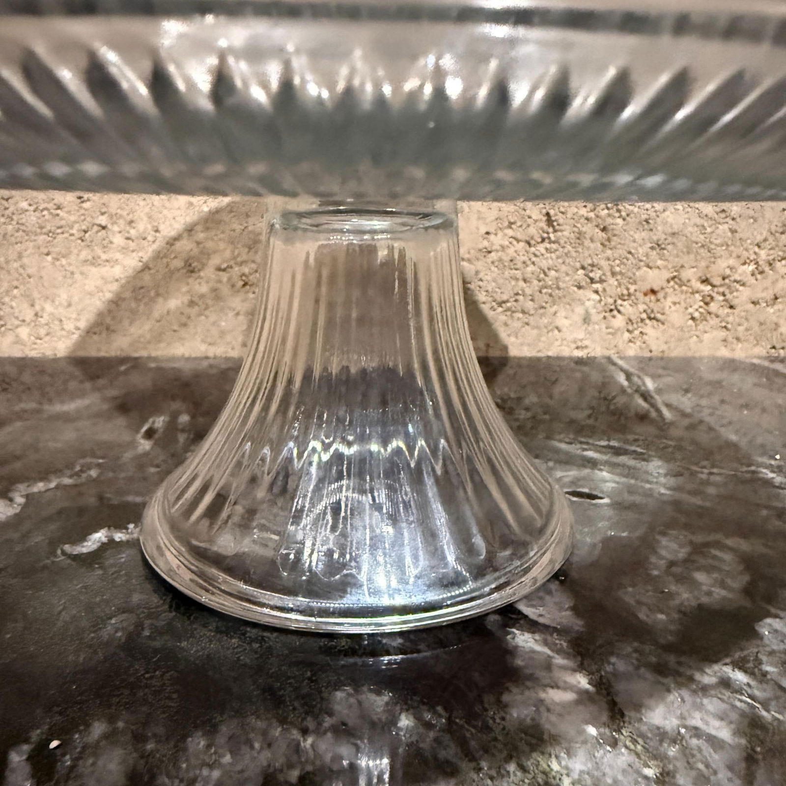 Vintage Modern Glass Cake Stand With Dome - 4