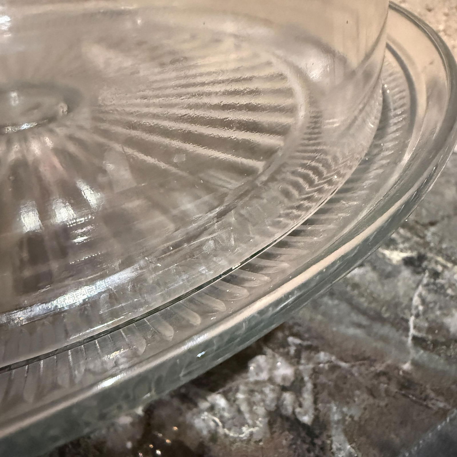 Vintage Modern Glass Cake Stand With Dome - 5