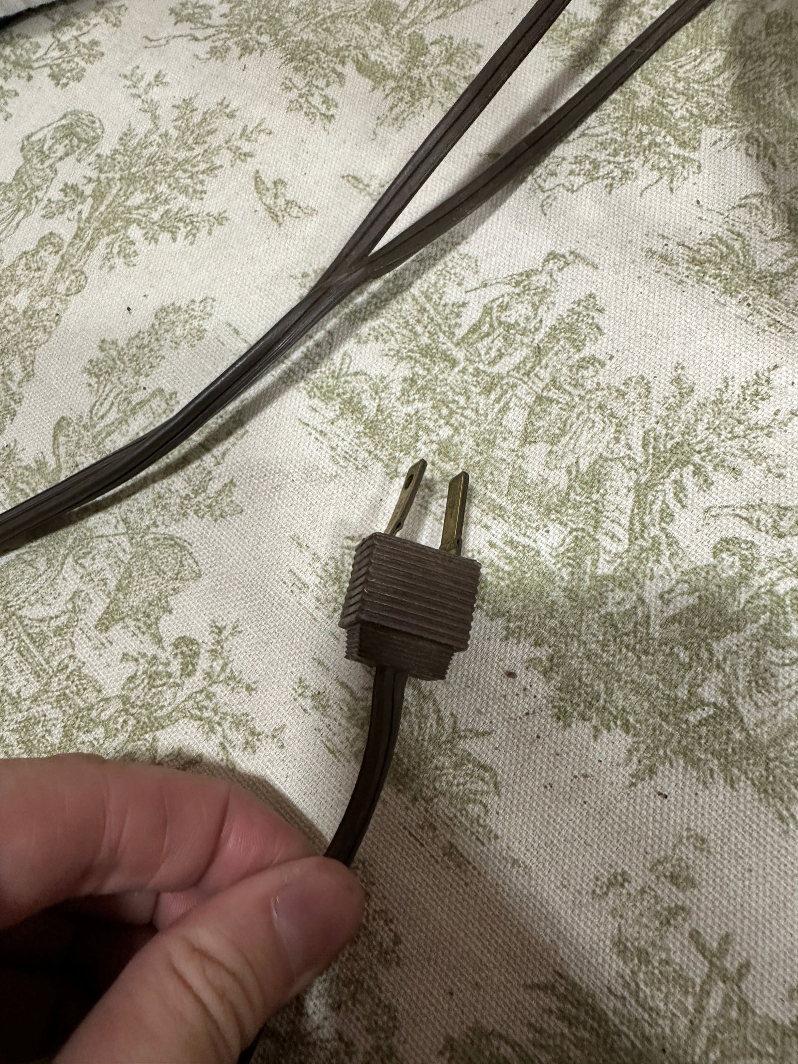 Vintage Glass Lamp With White Stripe Accents - 10