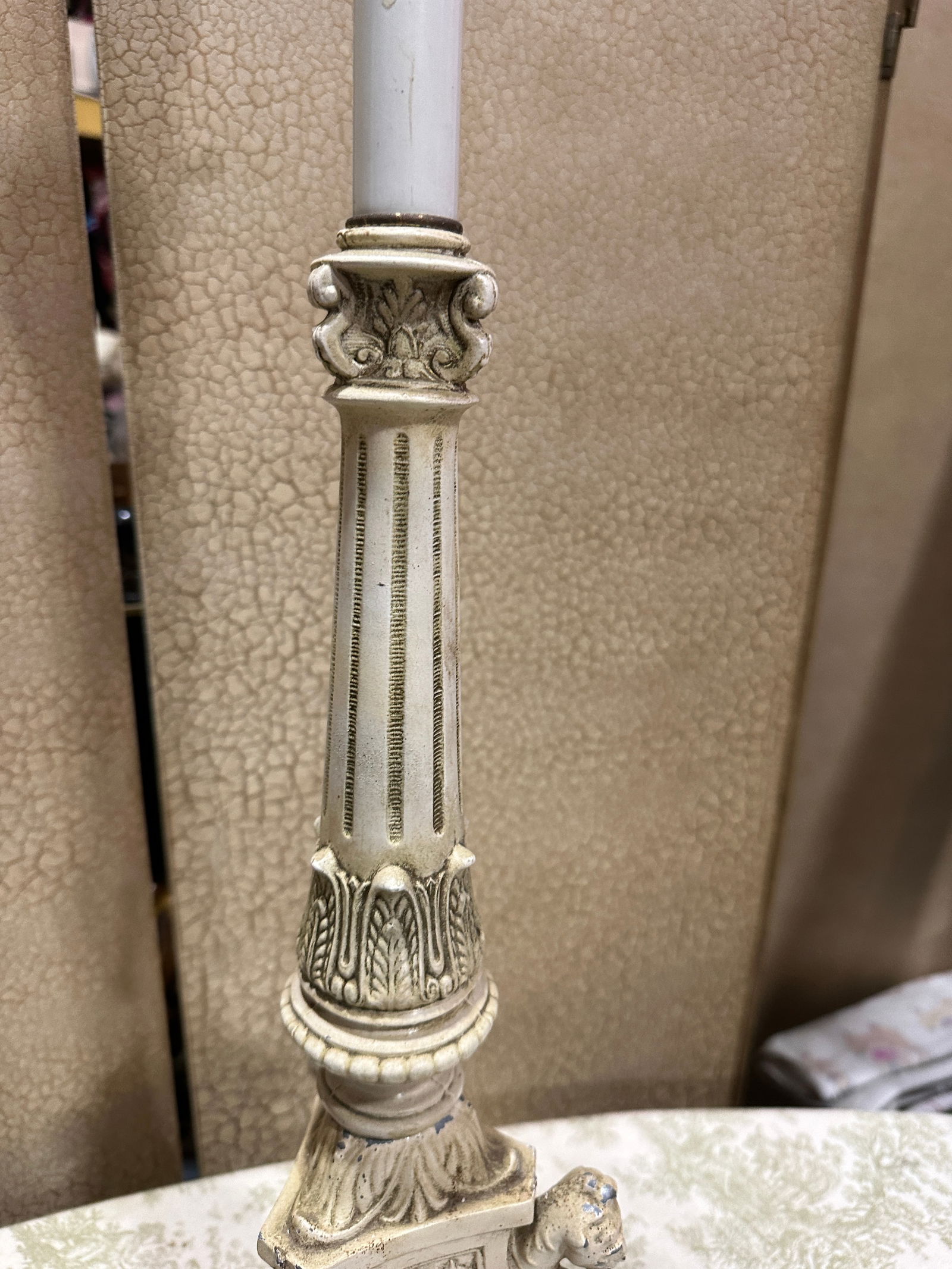 1970s White Ceramic Vintage Equestrian Style Table Lamp - 7