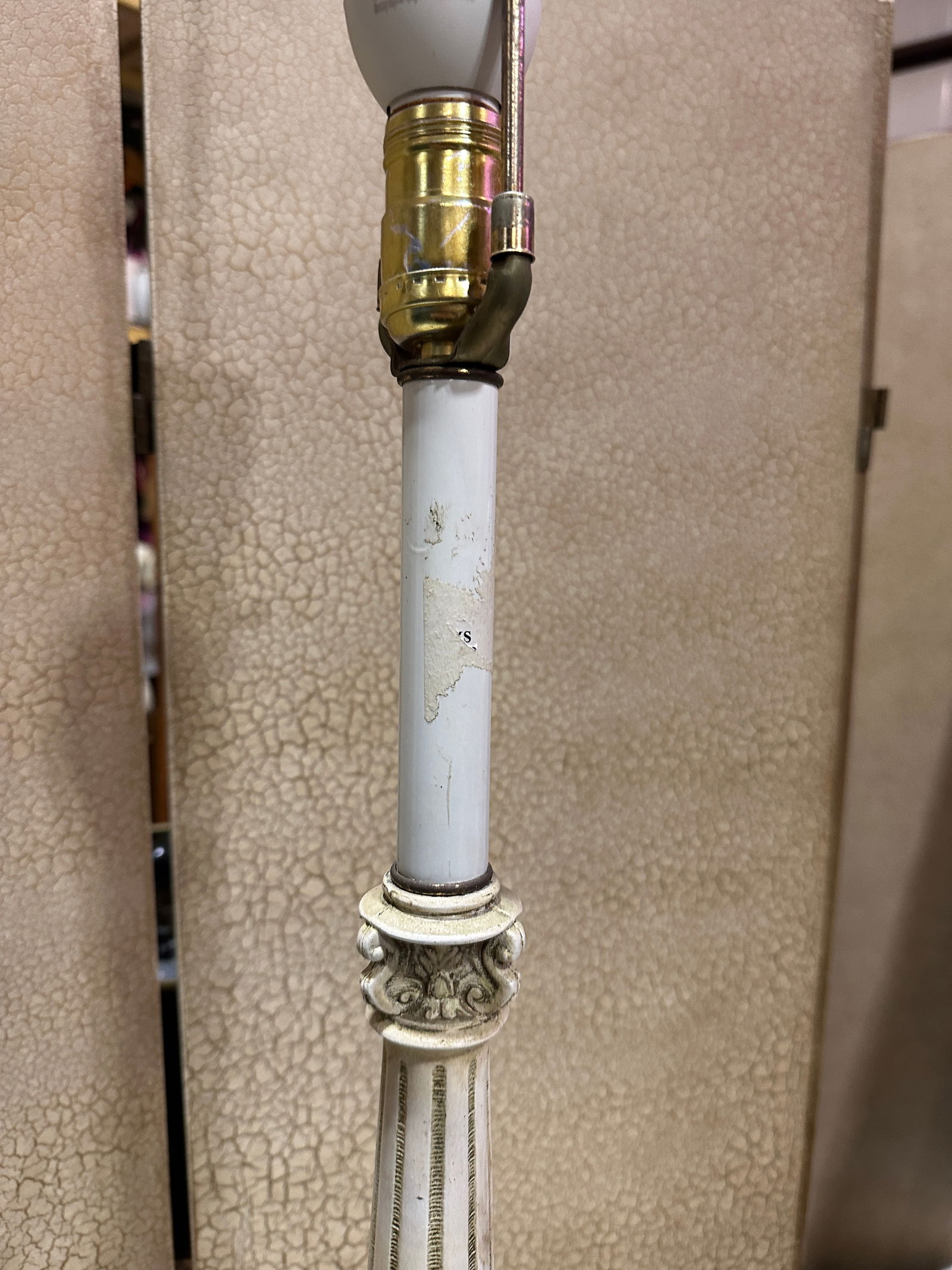 1970s White Ceramic Vintage Equestrian Style Table Lamp - 8