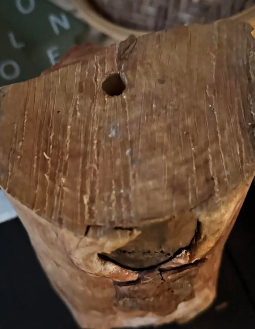 1930s Hand-Carved Wooden Face Sculpture Rustic Holiday Nativity - 3