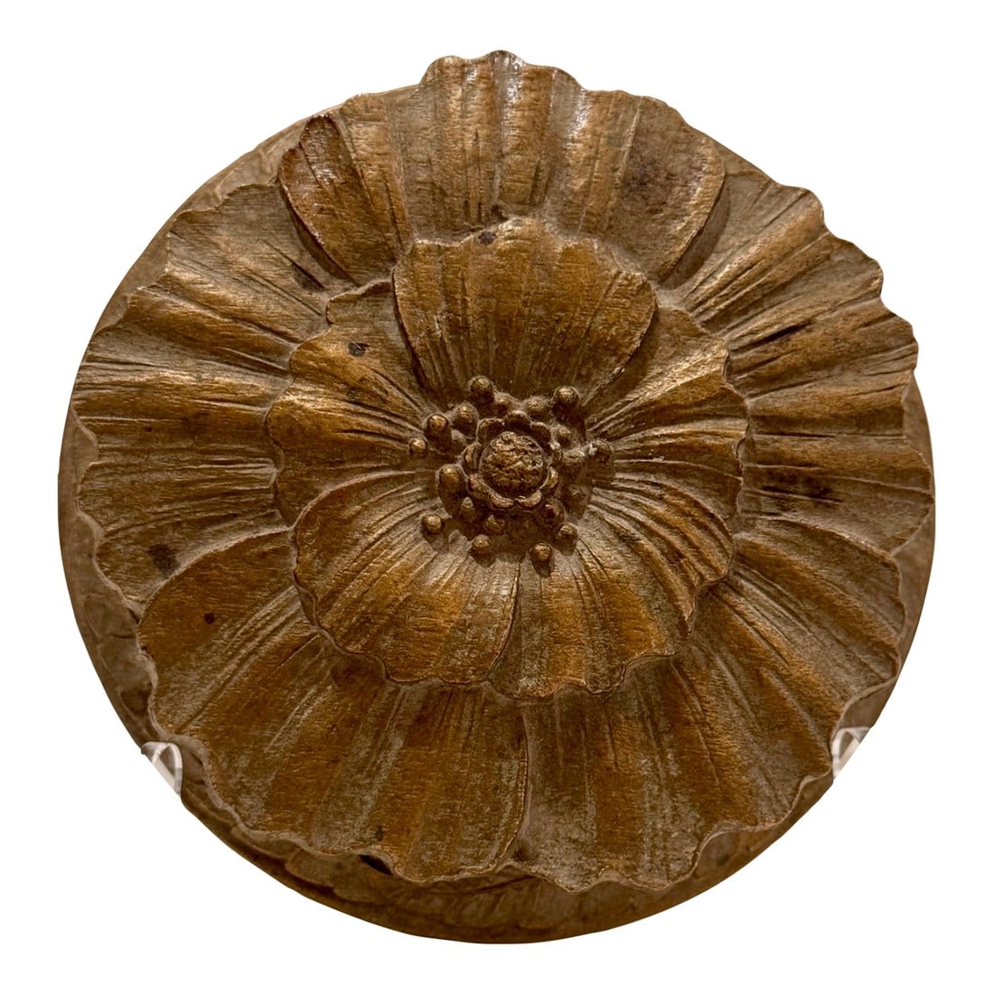 1940s SyrocoWood Floral Trinket Box – Vintage Gilded Carved Flower Lidded Box, Mint Green (1 of 7)