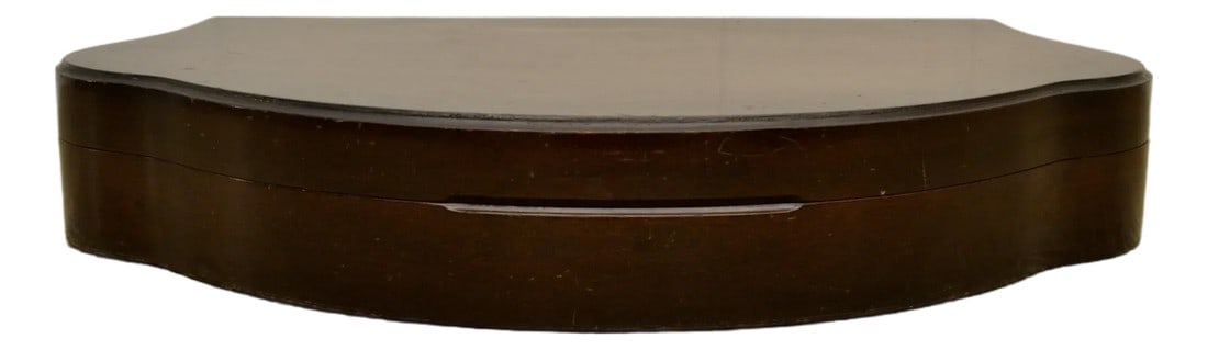 Mid 20th Century Clam Shaped Mahogany Table Box (1 of 7)