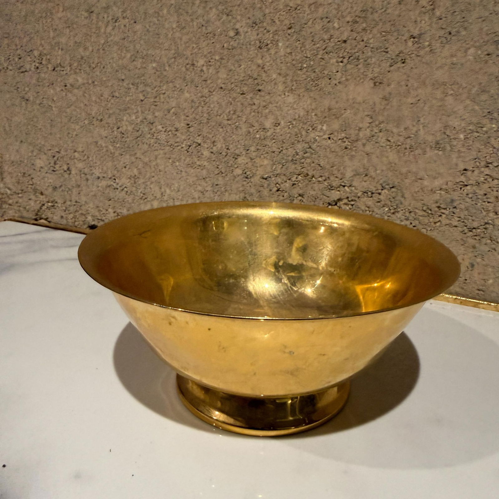 Stanley Roberts 24k Plated Footed Bowl Hollywood Regency - 3