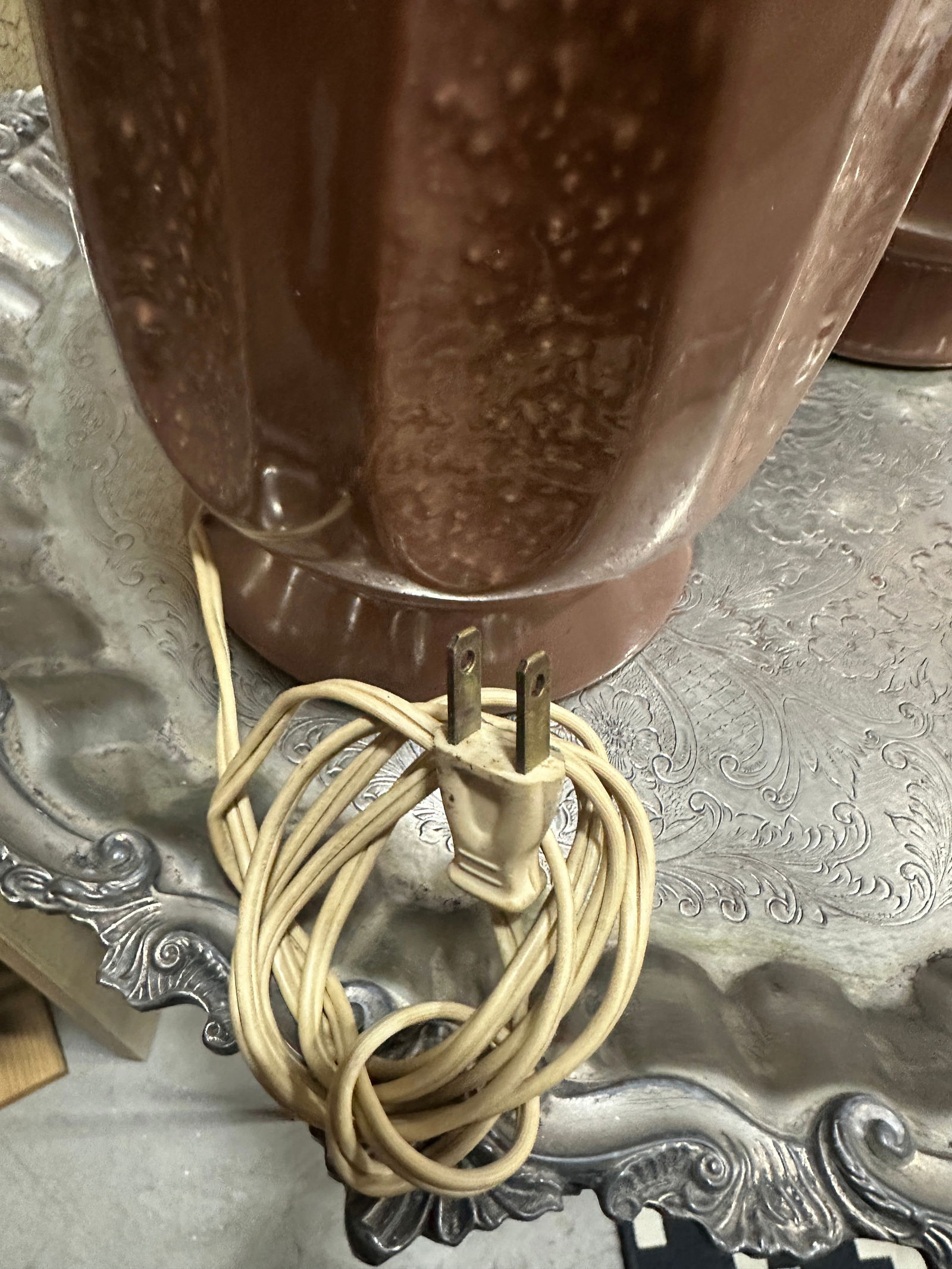 1970s Pair of Light Pink Ceramic Mid-Century Modern Table Lamps - 5