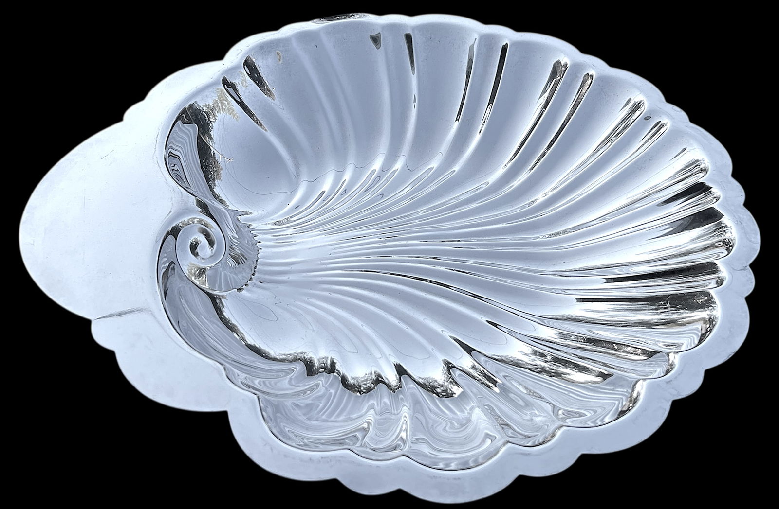 Large Silverplate Clam Shell Serving Platter Hollywood Regency "• Coastal Elegance "• - 2
