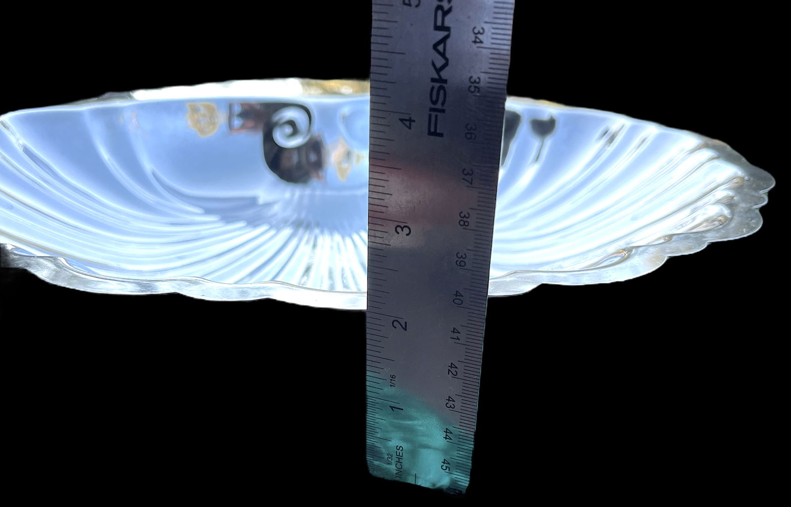 Large Silverplate Clam Shell Serving Platter Hollywood Regency "• Coastal Elegance "• - 5