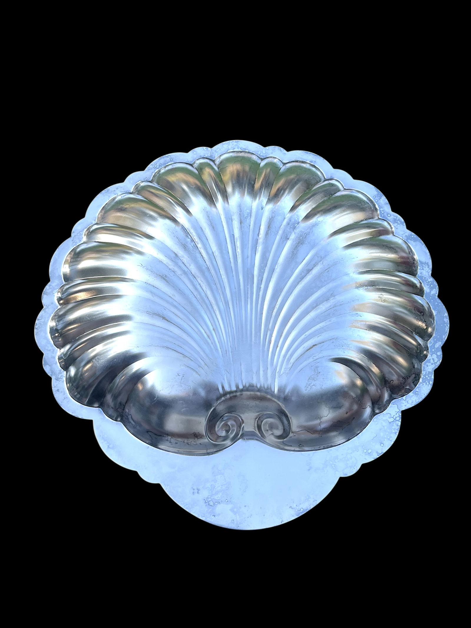Large Silverplate Clam Shell Serving Platter Hollywood Regency "• Coastal Elegance "• - 6