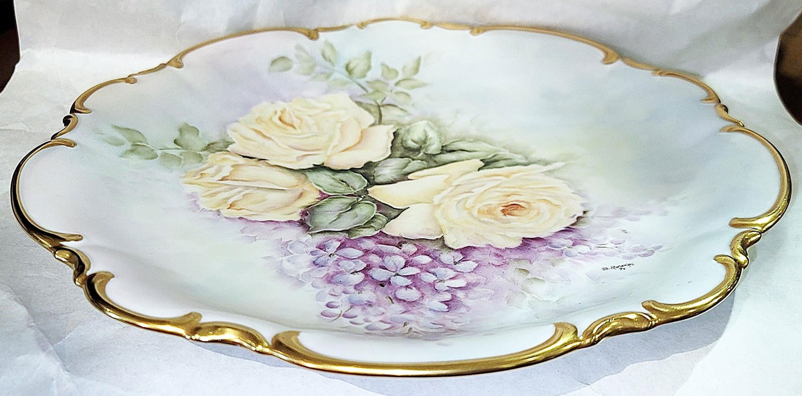 Hand Painted Porcelain Charger, Signed - 2