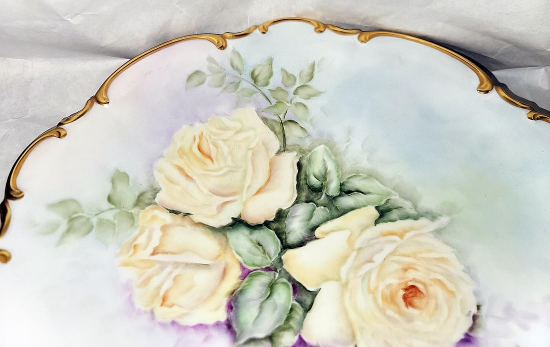 Hand Painted Porcelain Charger, Signed - 3