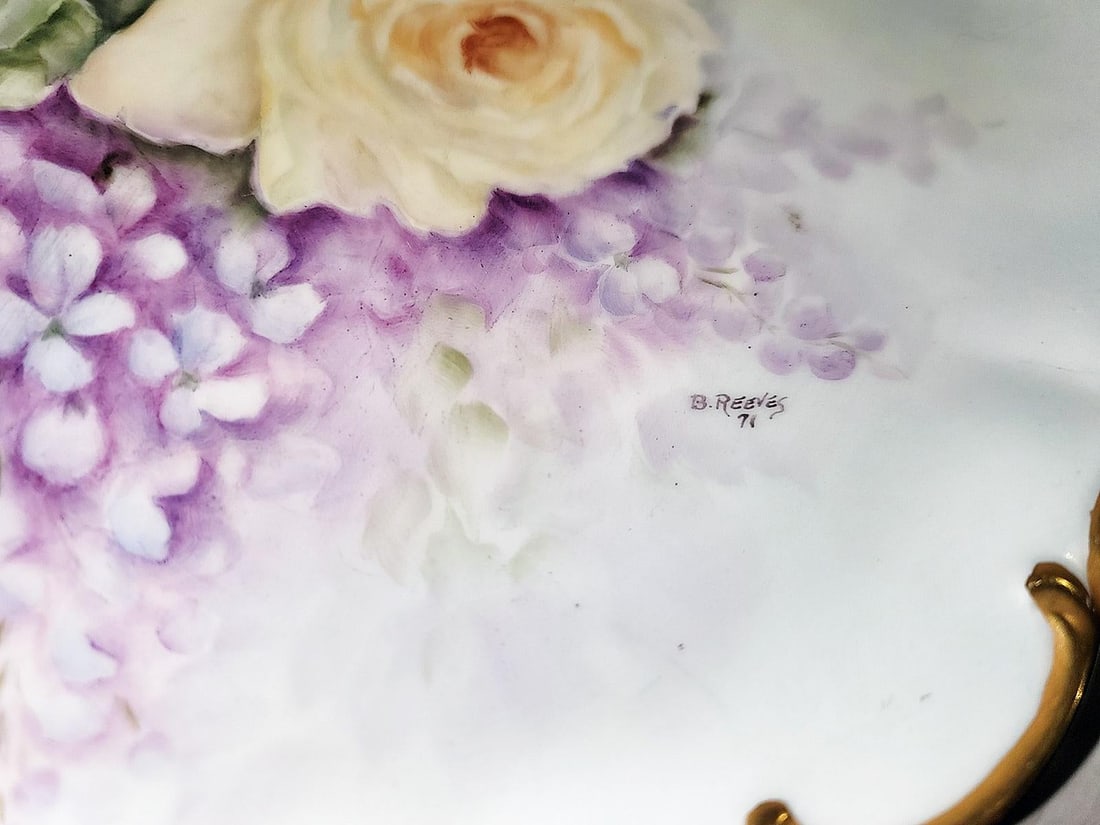 Hand Painted Porcelain Charger, Signed - 5