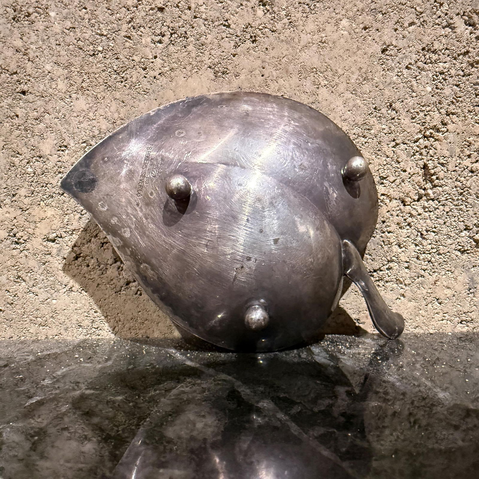 f.b. Rogers Silver Plate Leaf Shaped Trinket Bonbon Dish Mid Century - 6