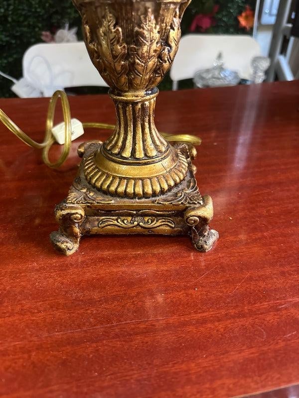 Vintage Gold Double Sided Table Lamp With Gold Leaf Details - 3