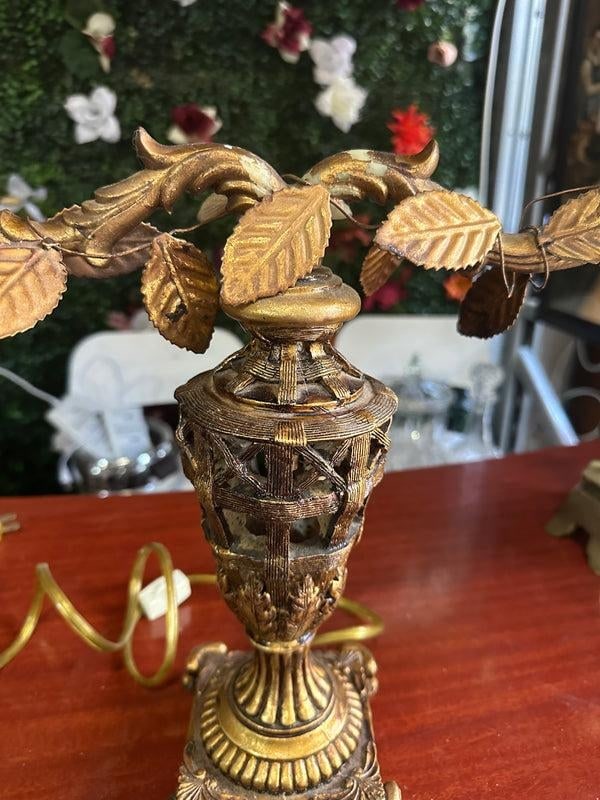 Vintage Gold Double Sided Table Lamp With Gold Leaf Details - 5