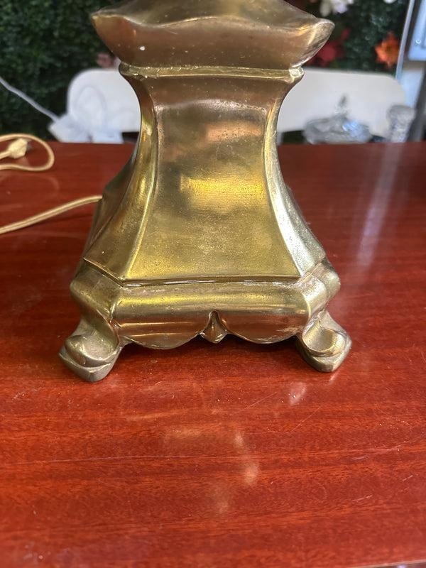 Vintage Large Heavy Brass Table Lamp - 6