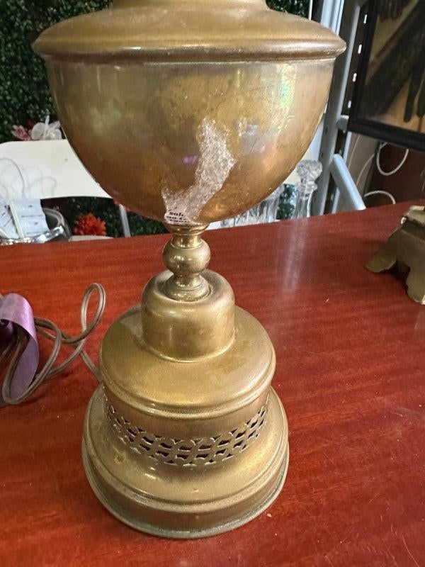 1970s Vintage Lace Brass Table Lamp - 5