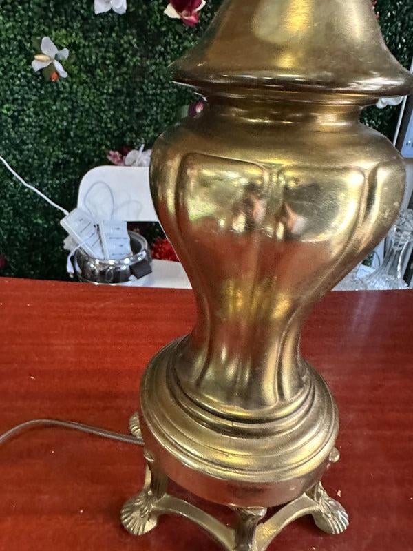 Vintage Brass Ginger Jar Style Table Lamp With Lion Footed Accents - 7