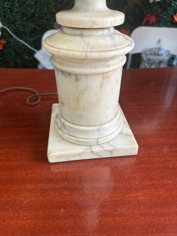Antique White Marble Tall Detailed Table Lamp - 5
