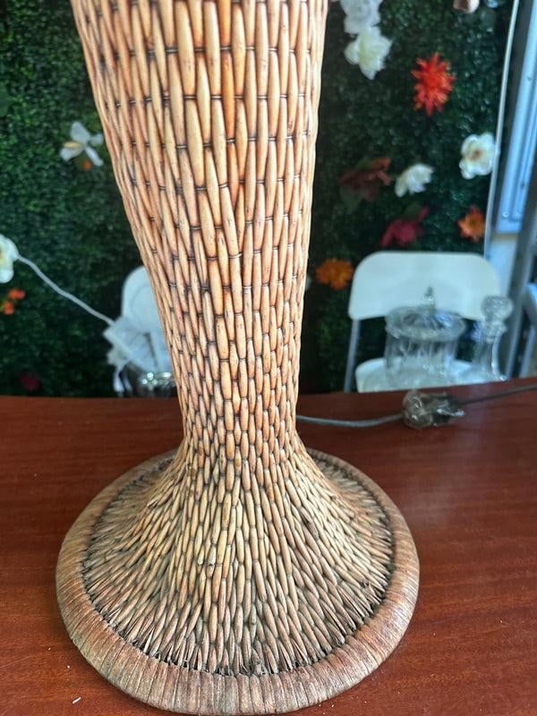 Vintage Boho Chic Wicker Tall Table Lamp - 3