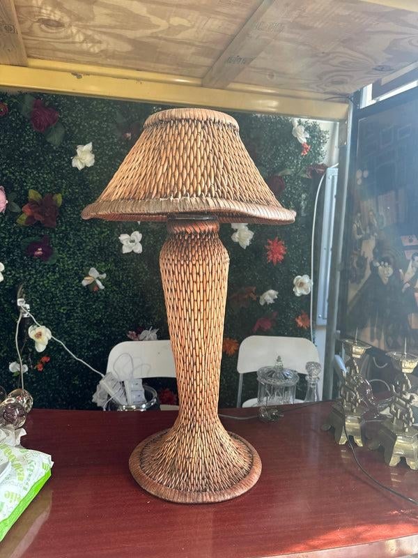 Vintage Boho Chic Wicker Tall Table Lamp - 4