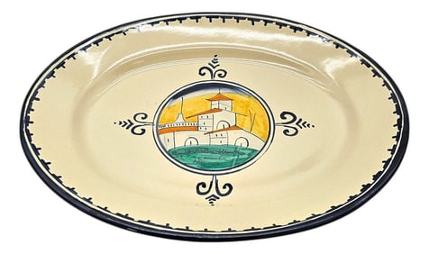 Late 20th Century Corso De Fiori "Casolare" 17" Serving Platter, Hand Painted Maiolica