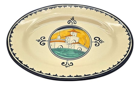 Late 20th Century Corso Dei Fiori "Casolare" 15" Serving Platter, Hand Painted Maiolica