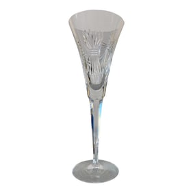 1990s Waterford Crystal Millennium Champagne Flute "Continental" Millennium Series Signed