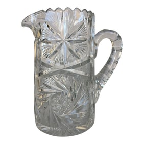 Antique American Brilliant Crystal Water Pitcher