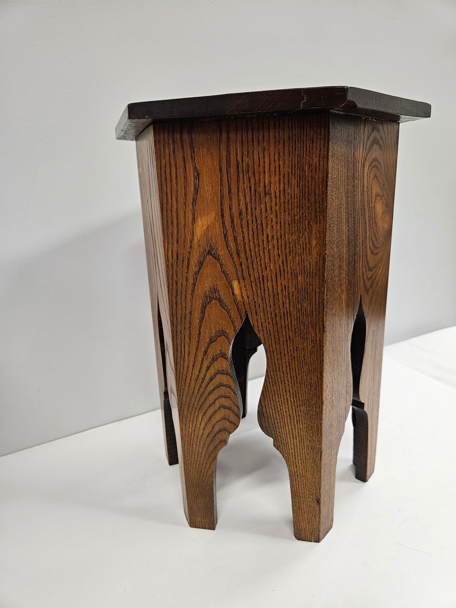 Arts and Crafts Hexagonal Side Table Plant Stand - 10