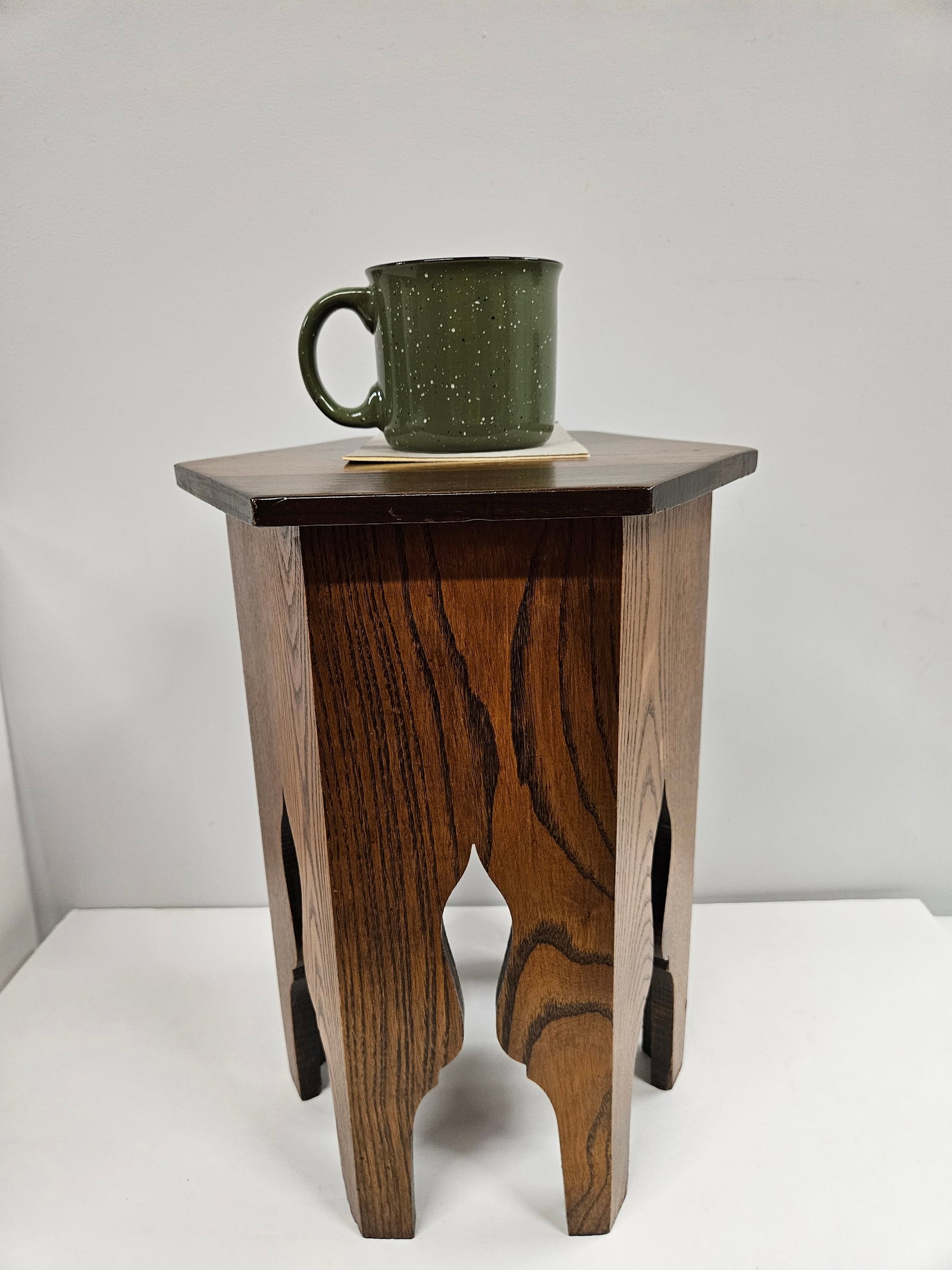 Arts and Crafts Hexagonal Side Table Plant Stand - 15