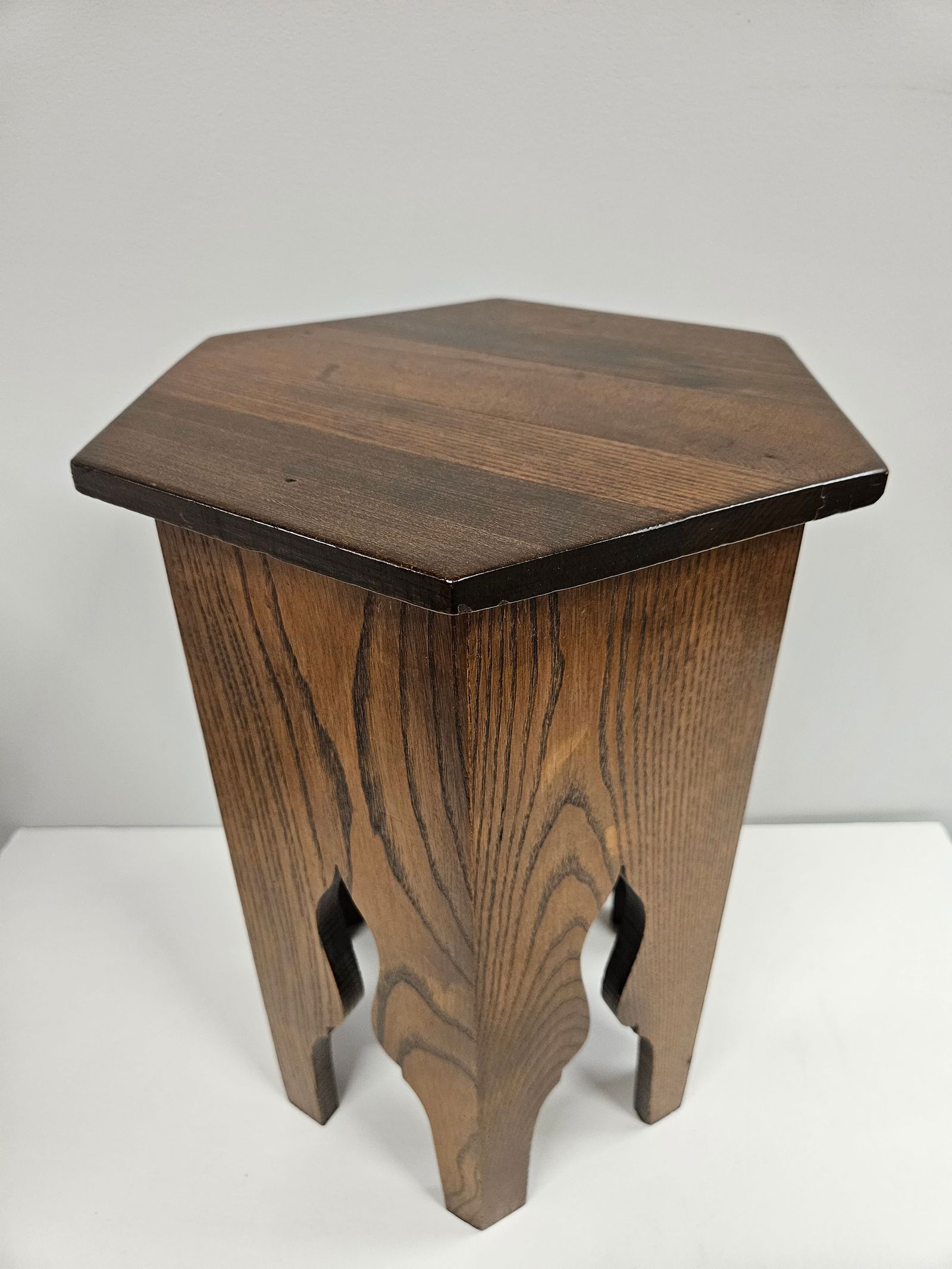 Arts and Crafts Hexagonal Side Table Plant Stand - 3