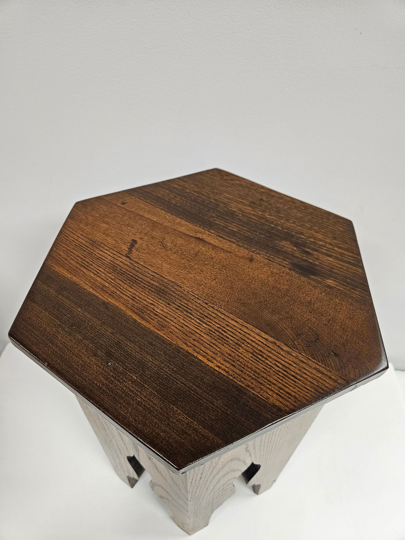 Arts and Crafts Hexagonal Side Table Plant Stand - 5