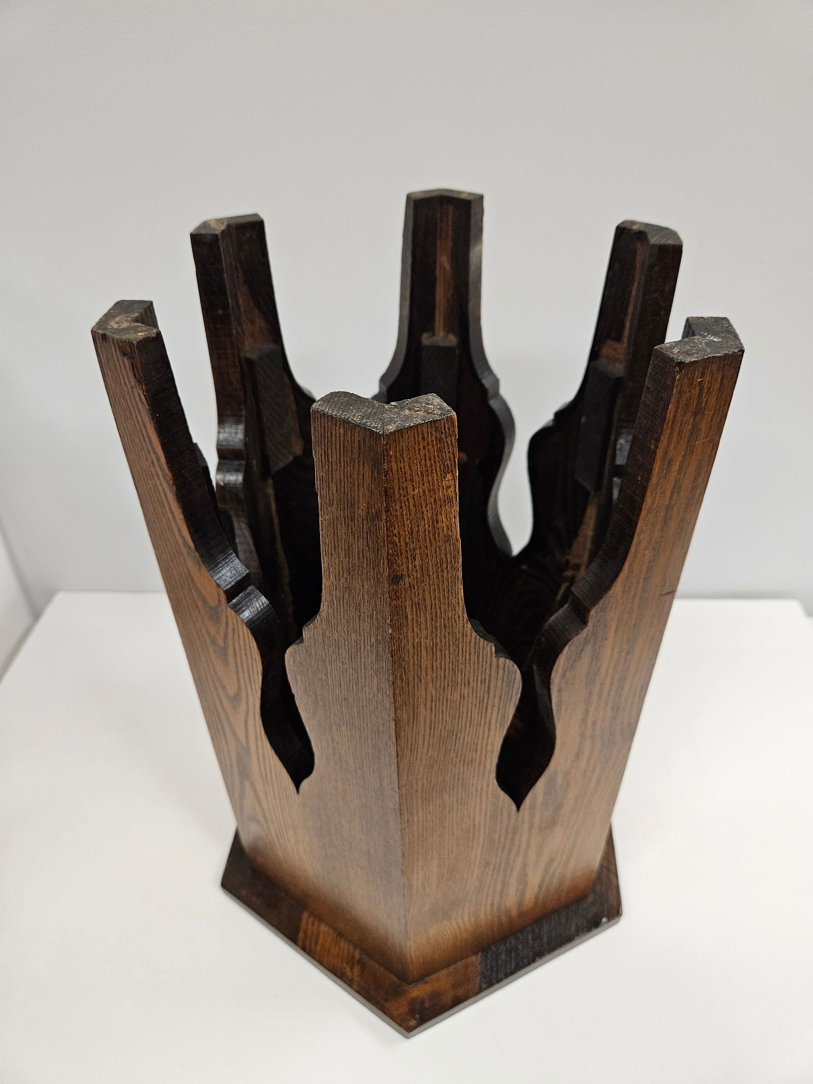 Arts and Crafts Hexagonal Side Table Plant Stand - 7